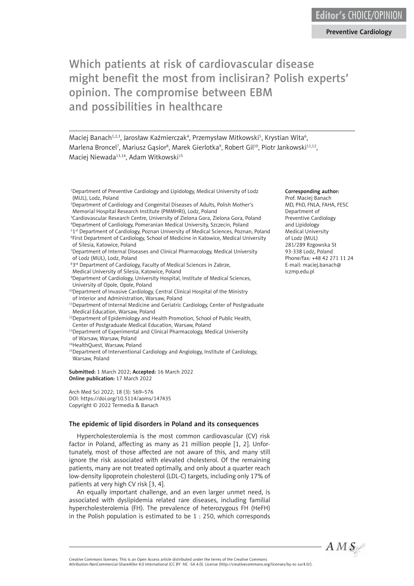 Pdf Which Patients At Risk Of Cardiovascular Disease Might Benefit The Most From Inclisiran 8885