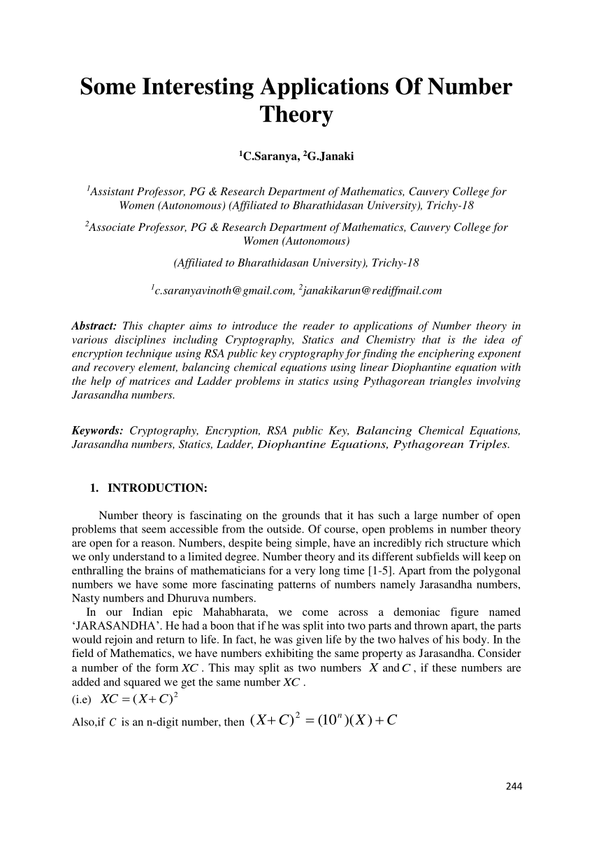 thesis title about number theory