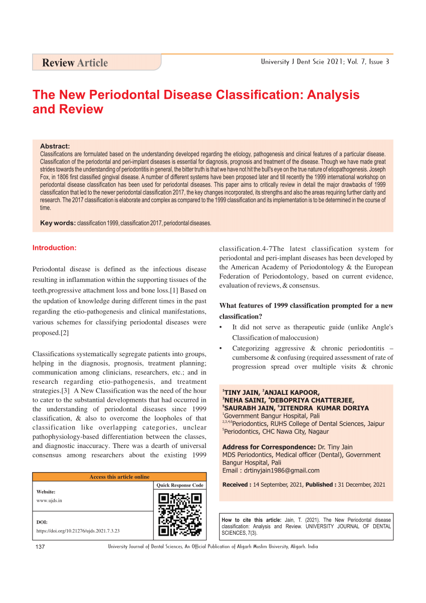 periodontal disease research papers