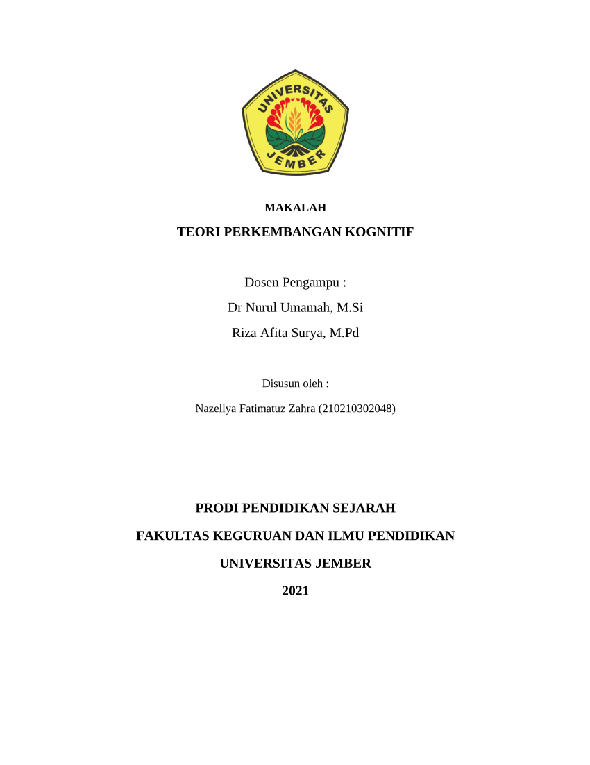 PDF TEORI PERKEMBANGAN KOGNITIF