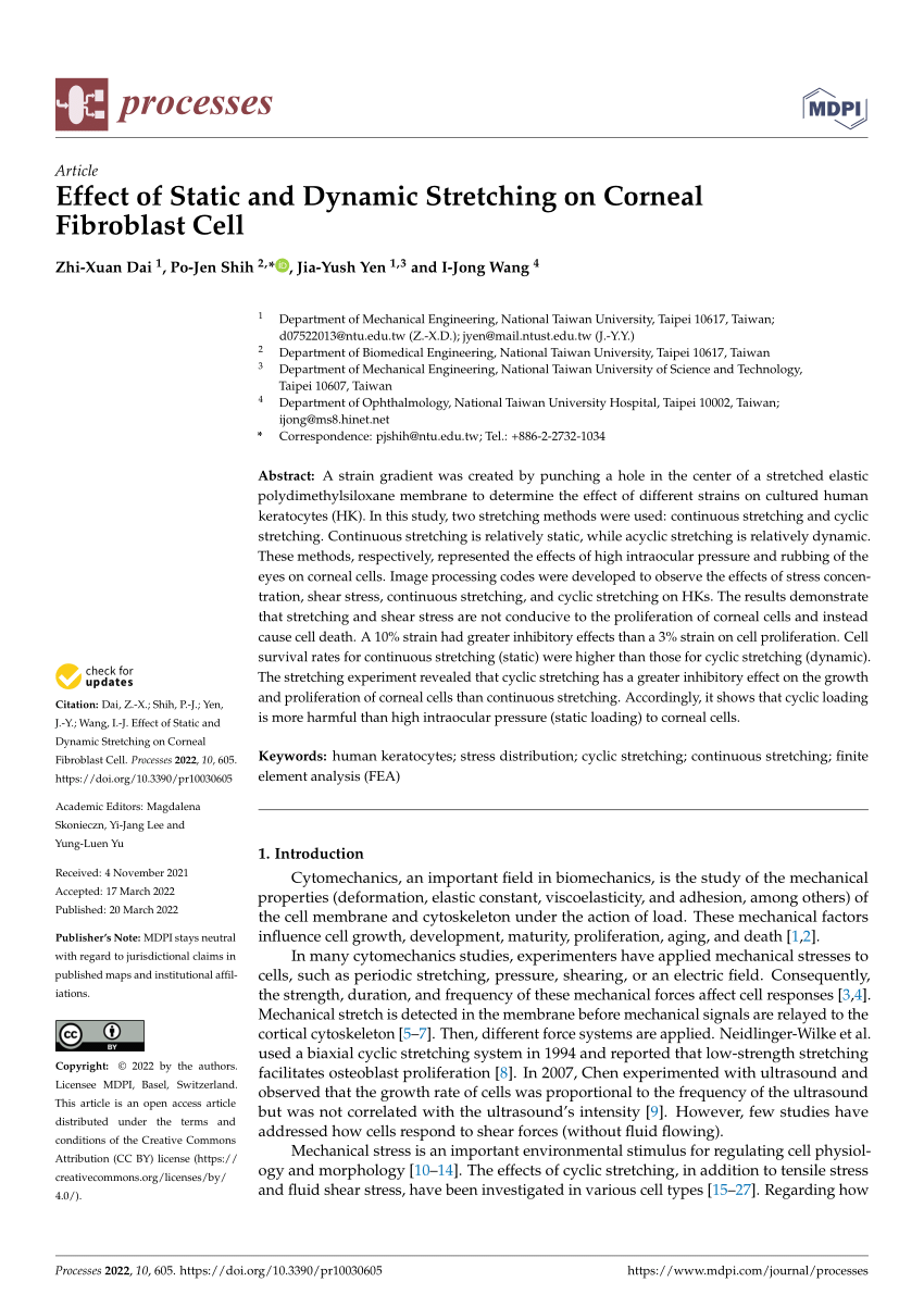 PDF) Effect of Static and Dynamic Stretching on Corneal Fibroblast 