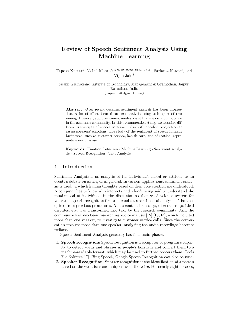 research paper on sentiment analysis using machine learning