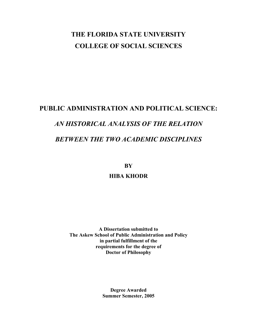 thesis book of public administration