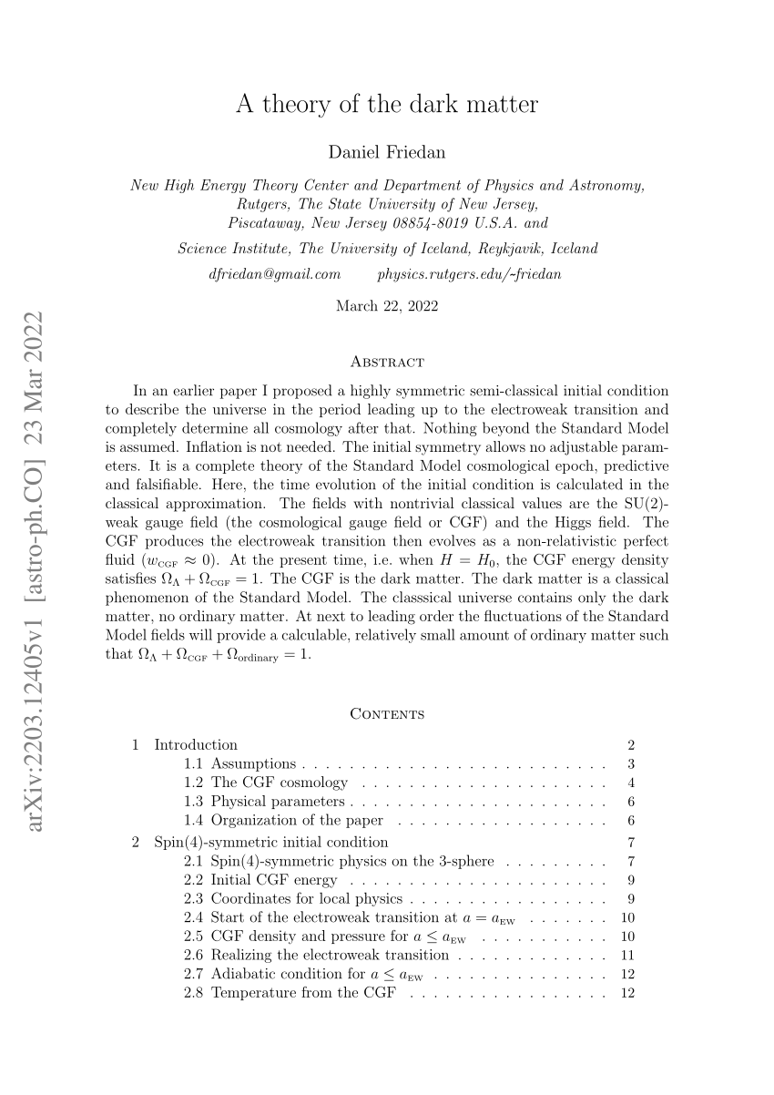 dark matter research paper