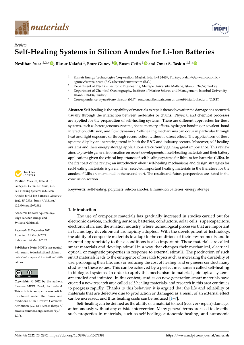 Self-Healing Chemistry between Organic Material and Binder for