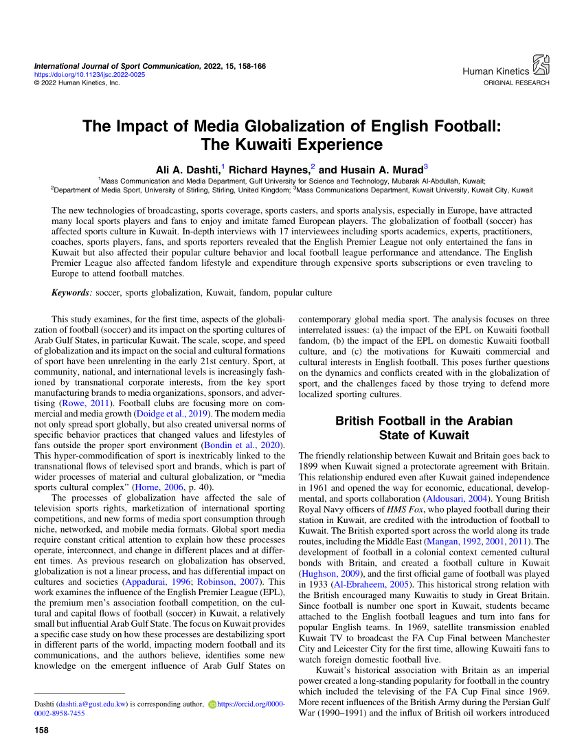 essay about globalization of football