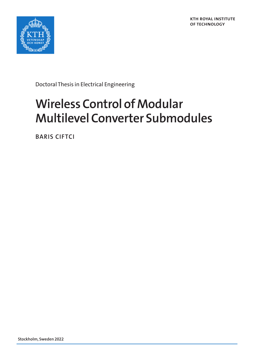 PDF) Wireless Control of Modular Multilevel Converter Submodules