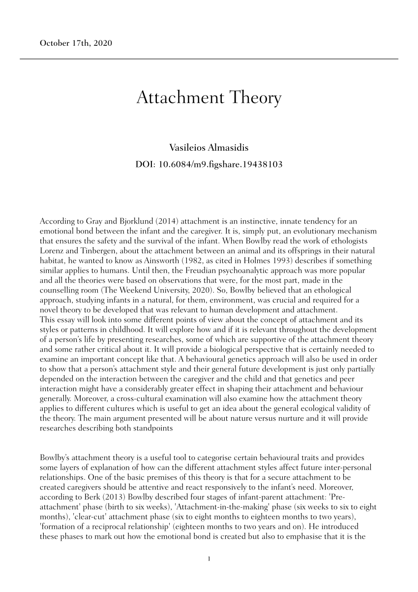 attachment theory research paper