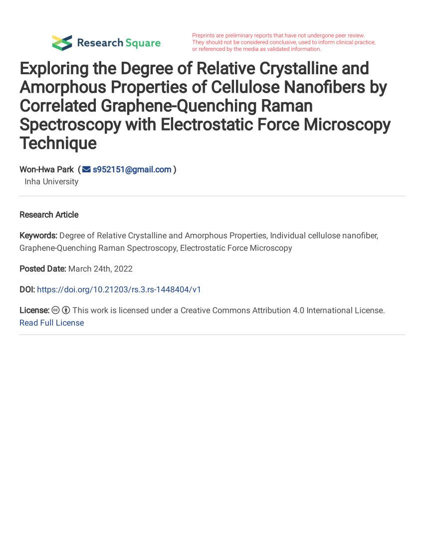 Pdf Exploring The Degree Of Relative Crystalline And Amorphous