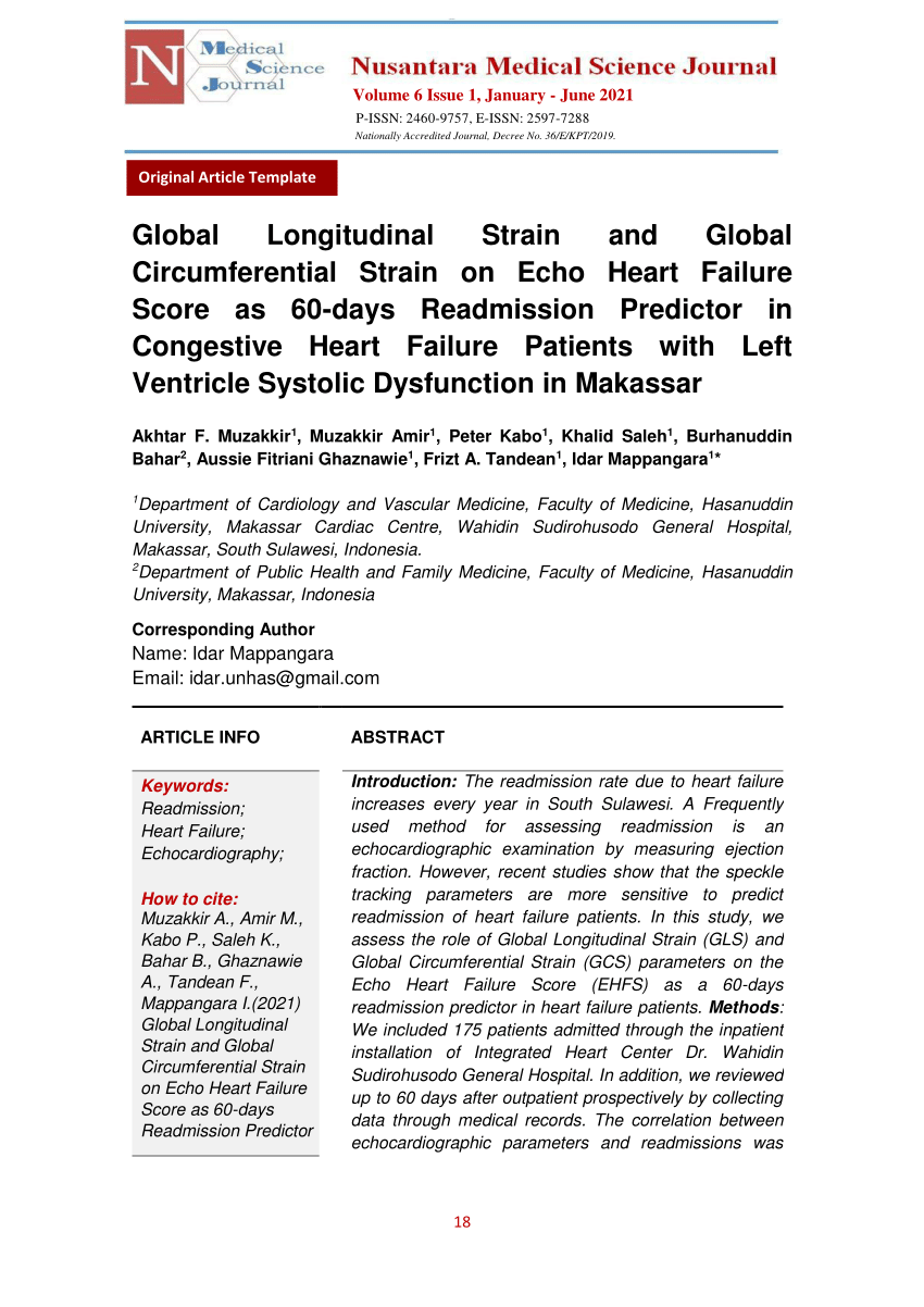 Global longitudinal strain can predict heart failure exacerbation in stable  outpatients with ischemic left ventricular systolic dysfunction