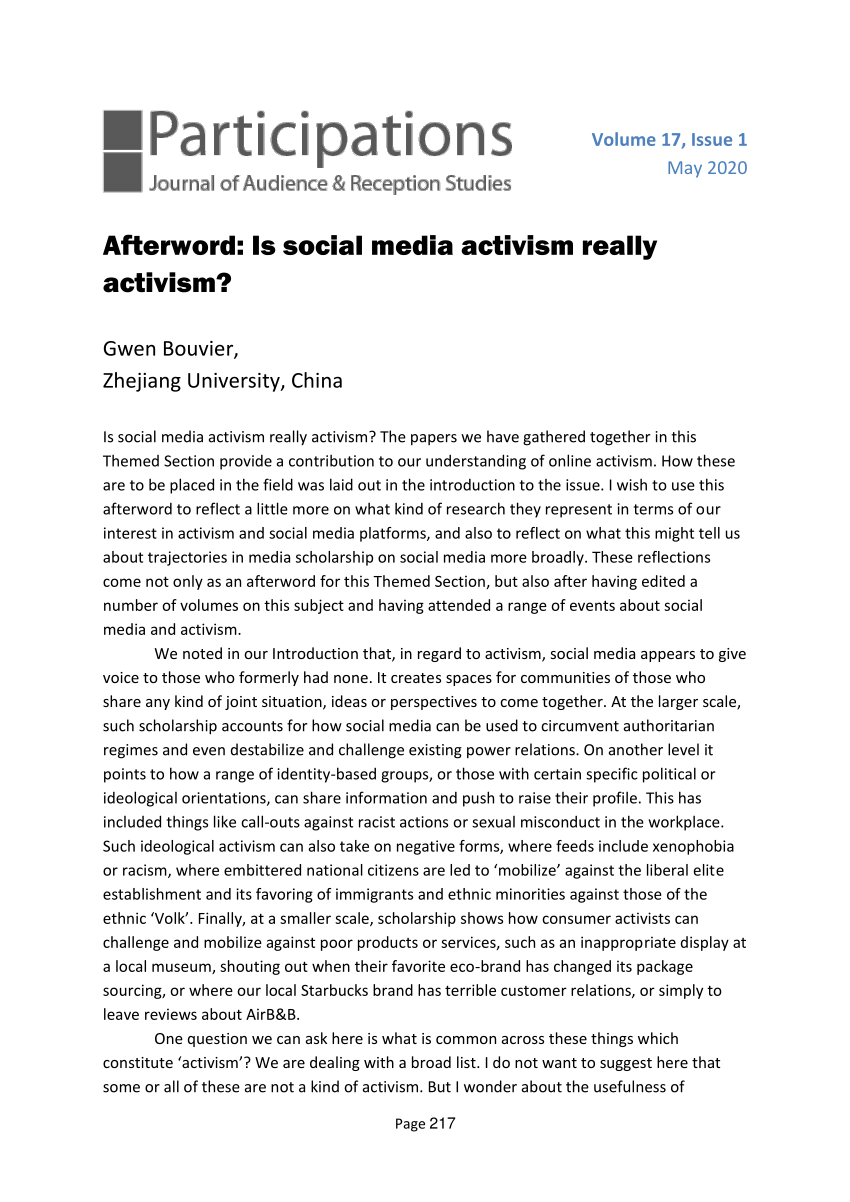 research on social media and activism