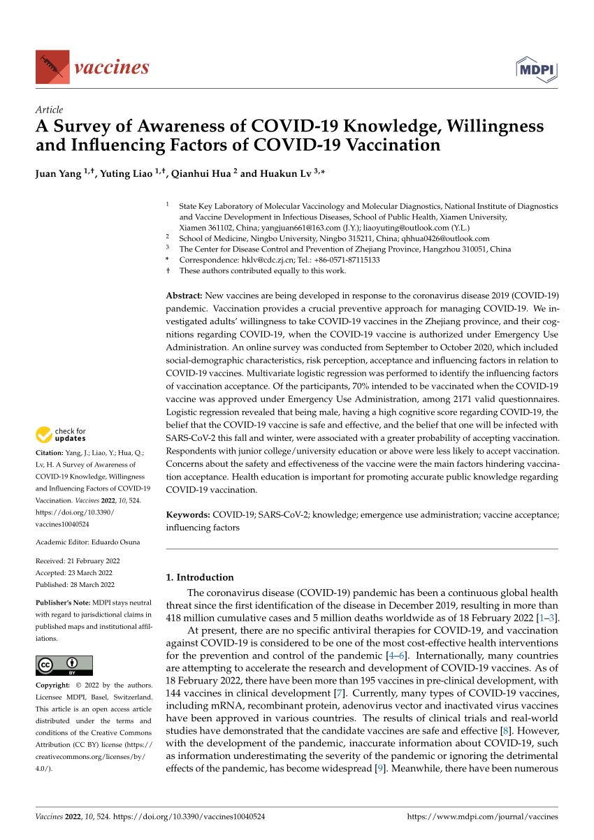Habsi Bf Bf - PDF) A Survey of Awareness of COVID-19 Knowledge, Willingness and  Influencing Factors of COVID-19 Vaccination