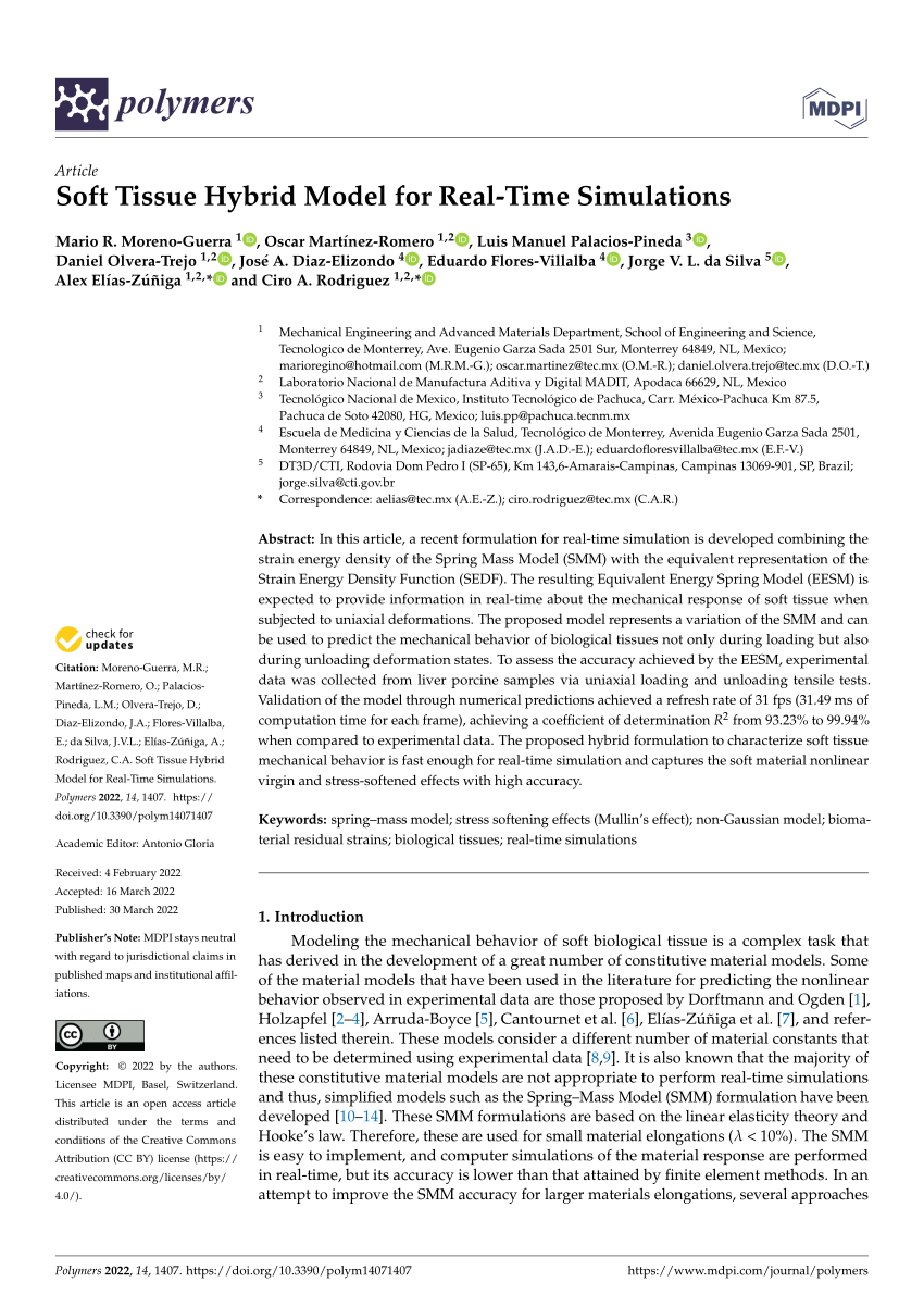 PDF Soft Tissue Hybrid Model for Real Time Simulations