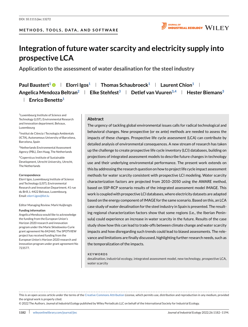 PDF) Integration of future water scarcity and electricity supply