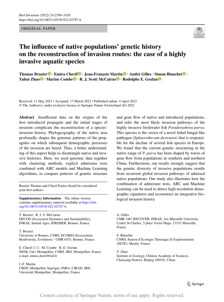 The influence of native populations’ genetic history on the