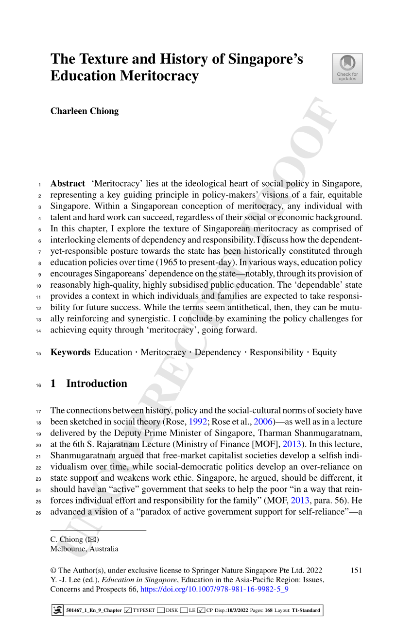 PDF) Introduction: Meritocracy in Perspective. The Rise of the Meritocracy  60 Years On: Introduction: The Rise of the Meritocracy 60 Years On