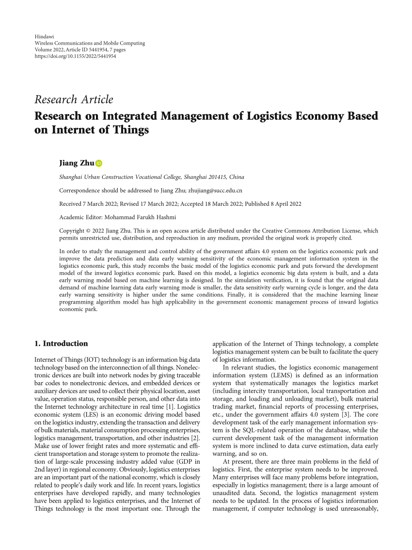 research issues in logistics management