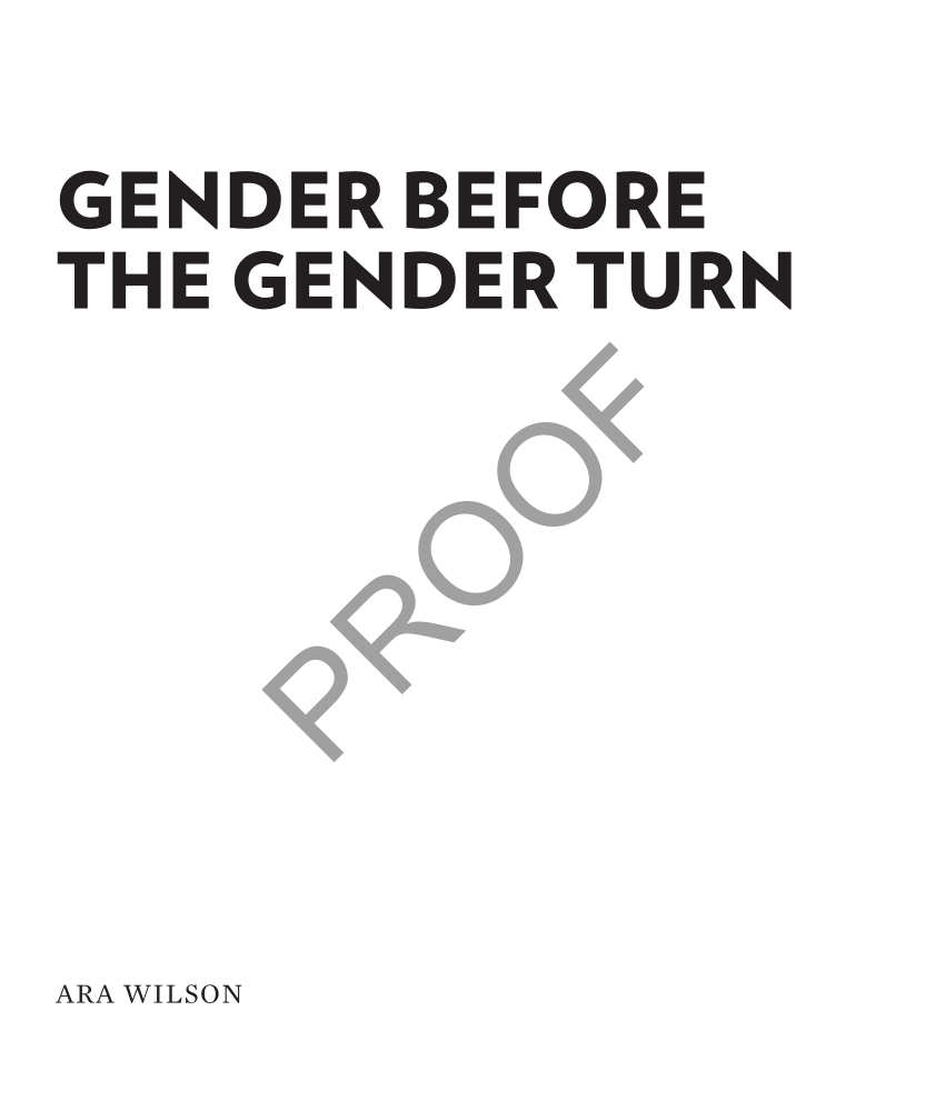 PDF) Gender Before the Gender Turn