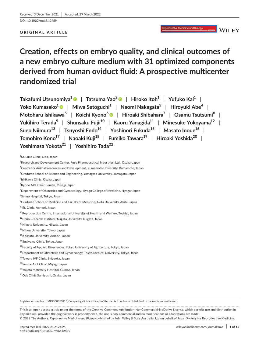 PDF) Creation, effects on embryo quality, and clinical outcomes of
