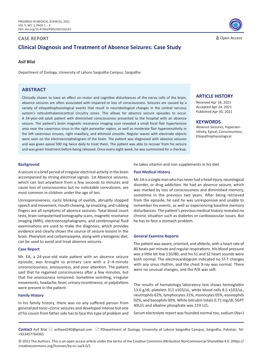 seizure case study questions and answers