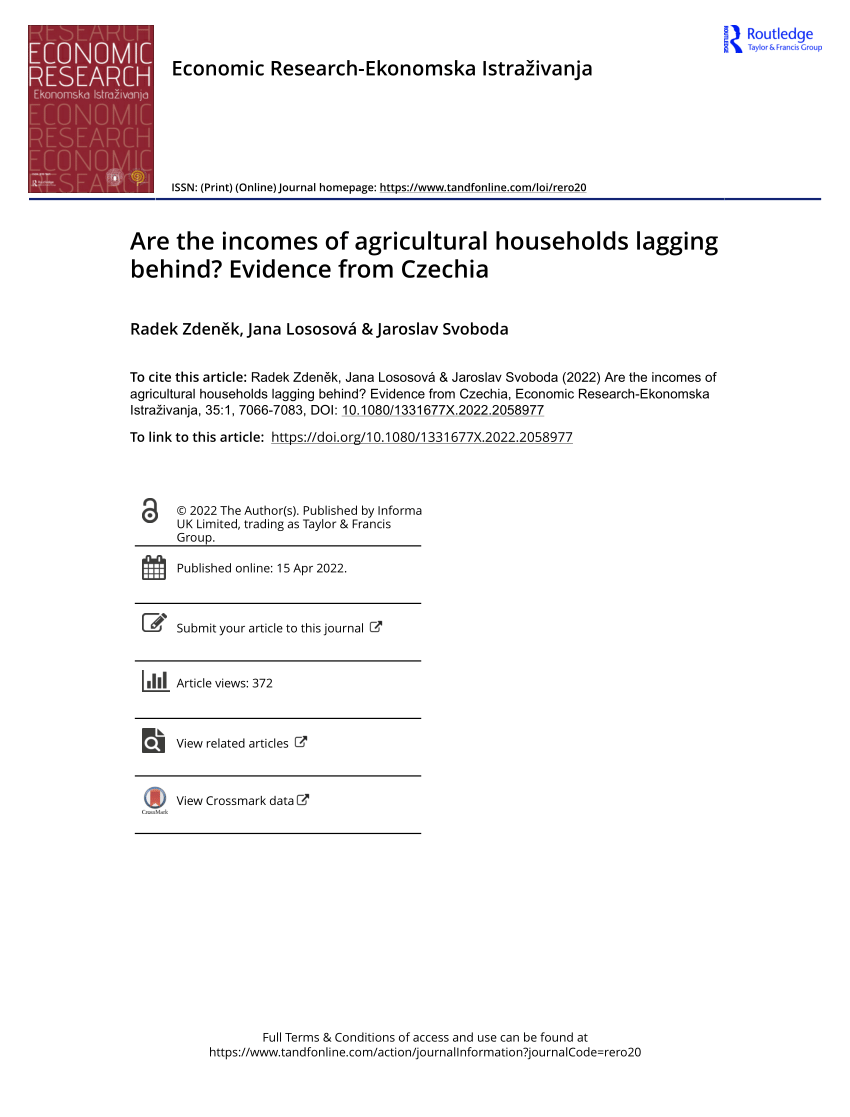 PDF Are the incomes of agricultural households lagging behind  