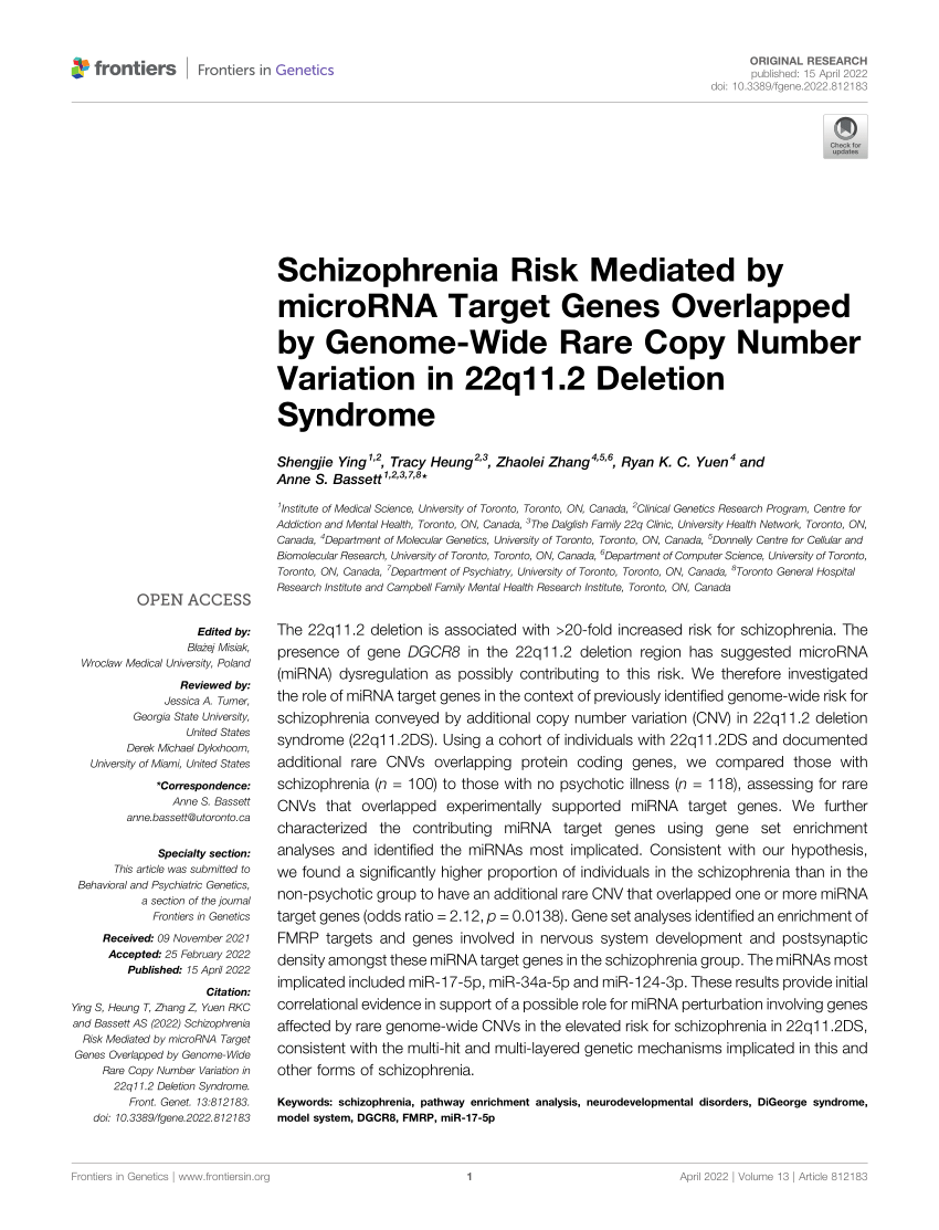 Pdf Schizophrenia Risk Mediated By Microrna Target Genes Overlapped By Genome Wide Rare Copy 8785