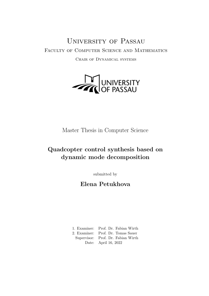 thesis for quadcopter