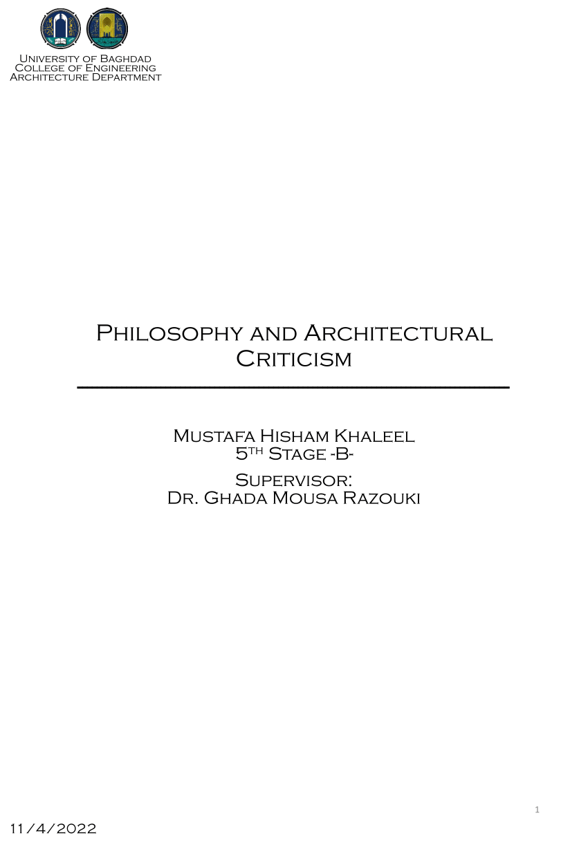 essays in architectural criticism pdf