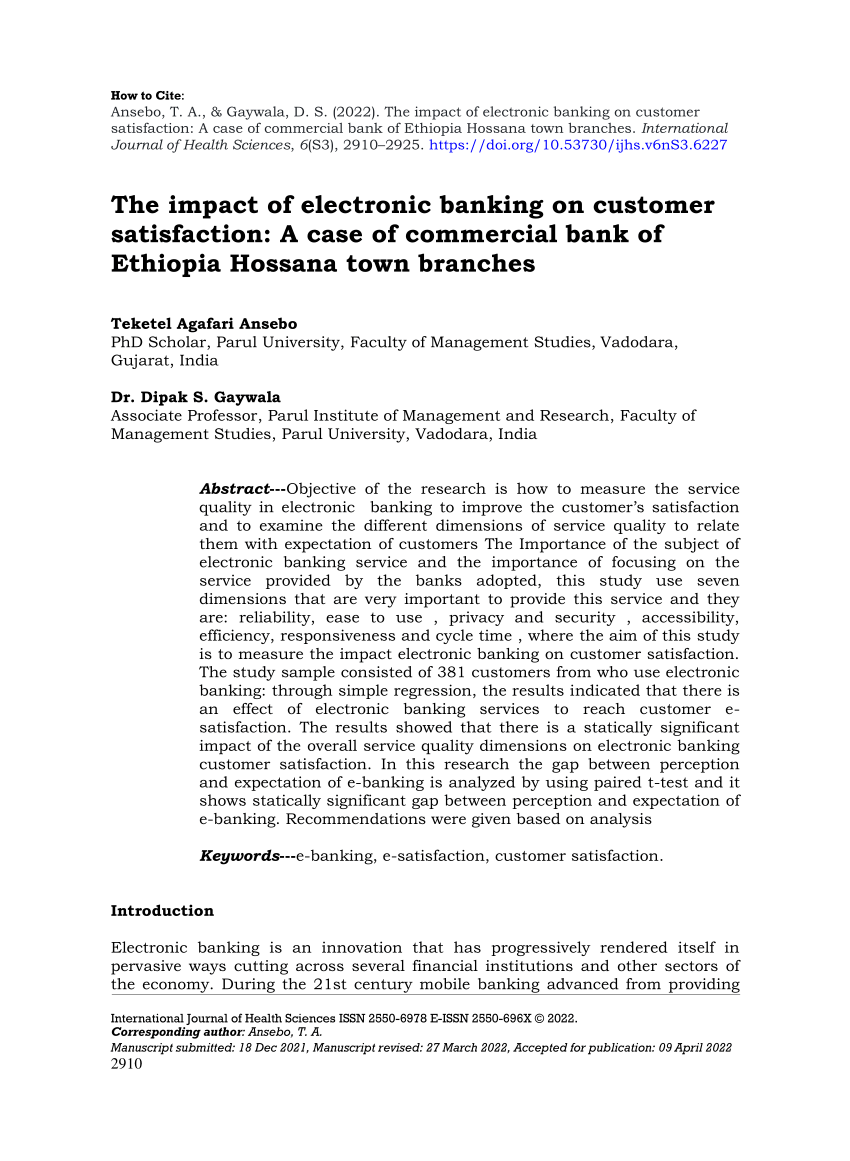 literature review on impact of electronic banking on customer satisfaction
