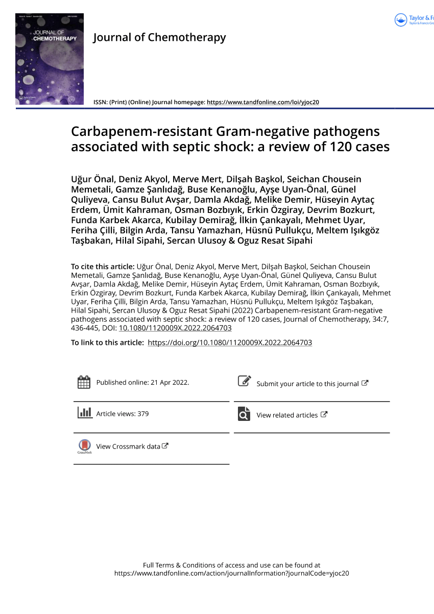 PDF Carbapenem resistant Gram negative pathogens associated with  