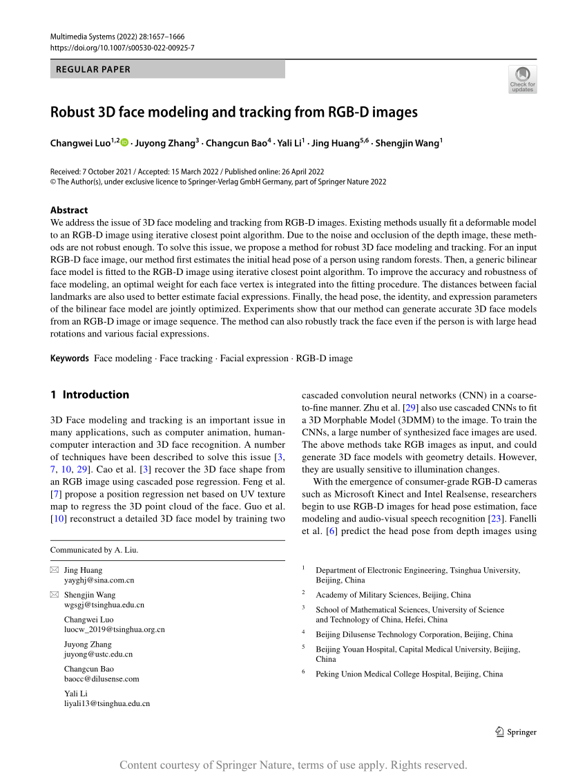 Robust 3D face modeling and tracking from RGB-D images