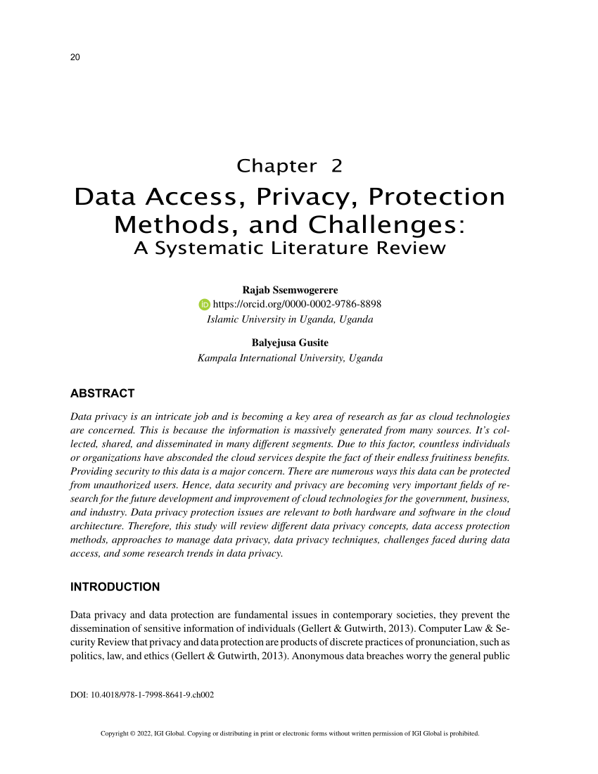literature review data privacy