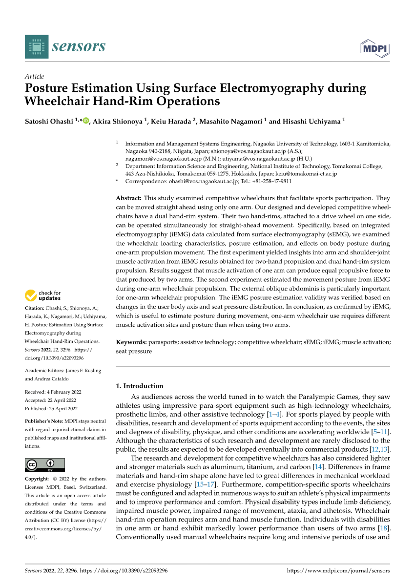 PDF) Posture Estimation Using Surface Electromyography during