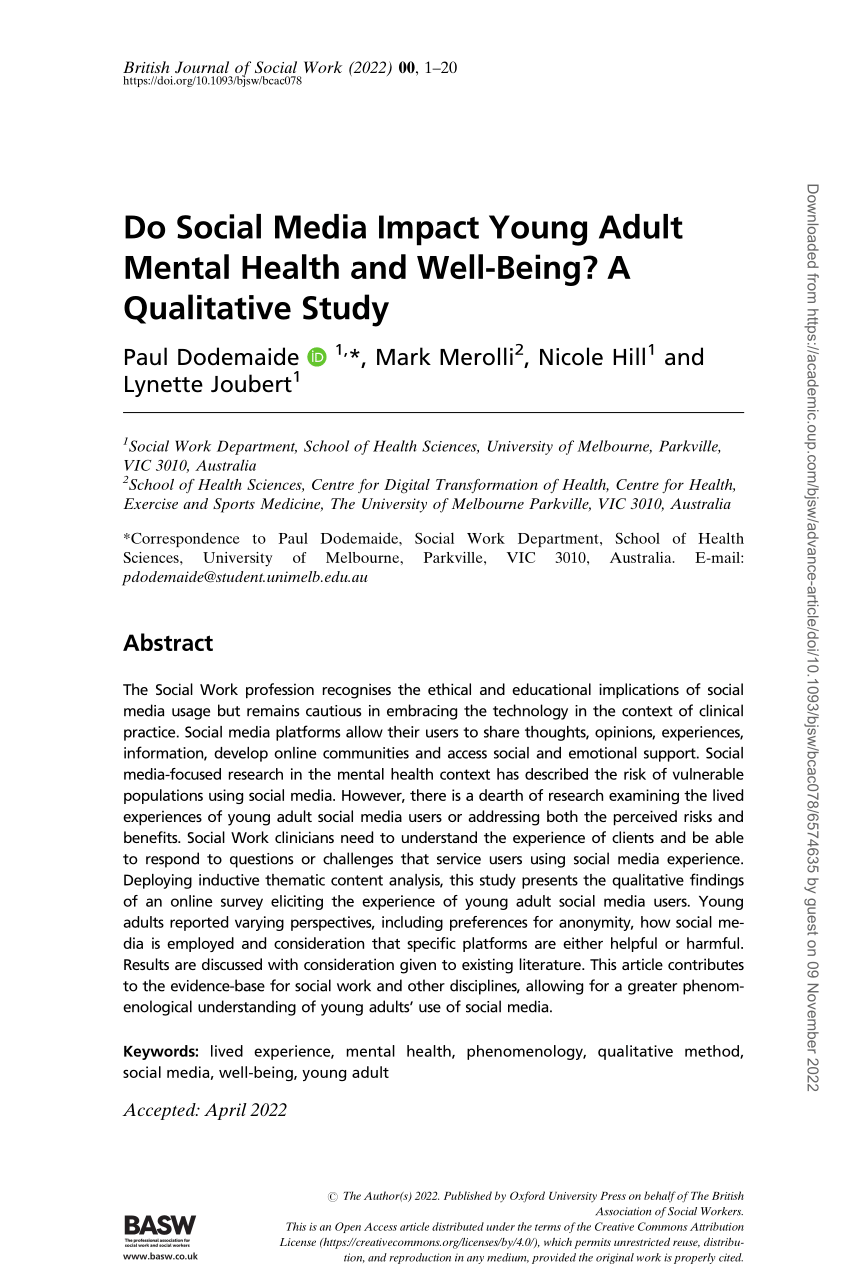 qualitative research on social media and mental health
