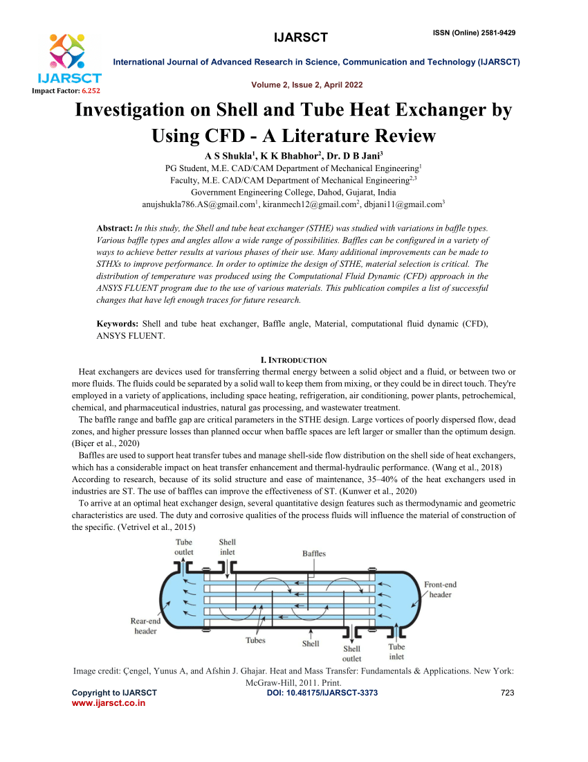 cfd analysis of heat exchanger research paper