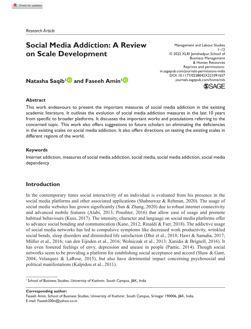 literature review about social media addiction