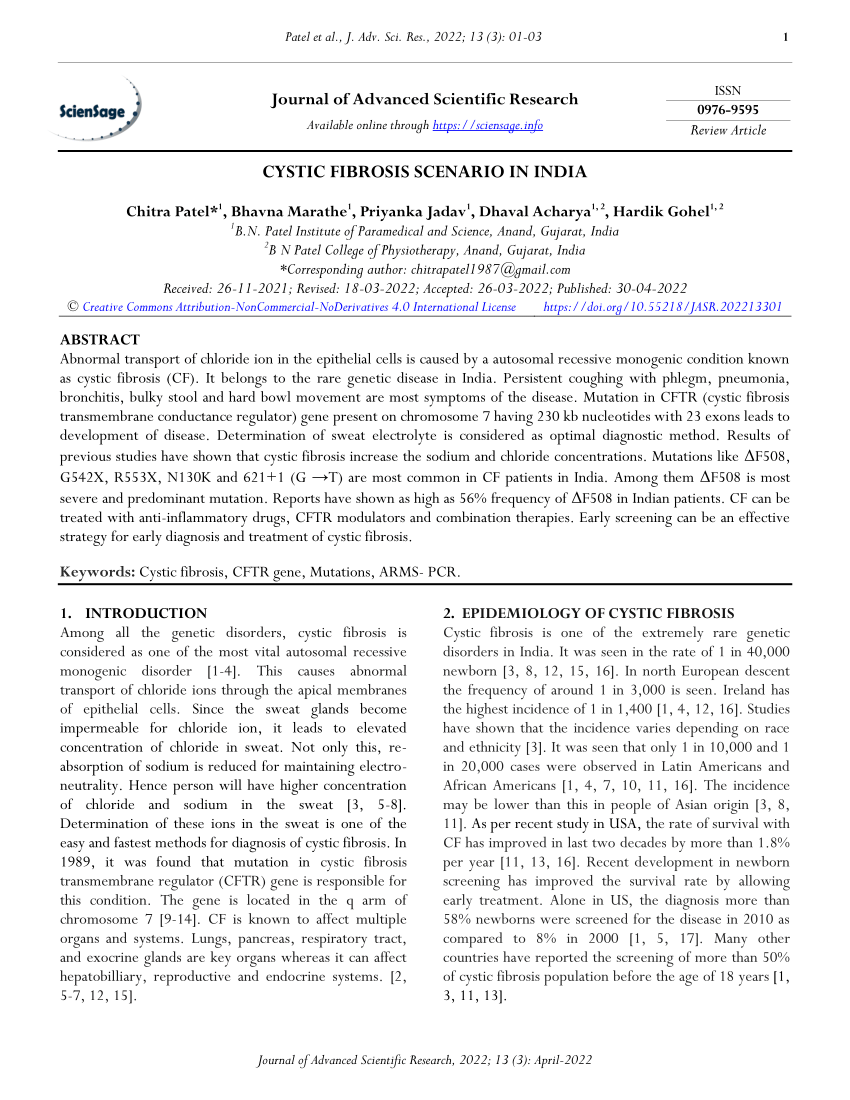 cystic fibrosis case study in india