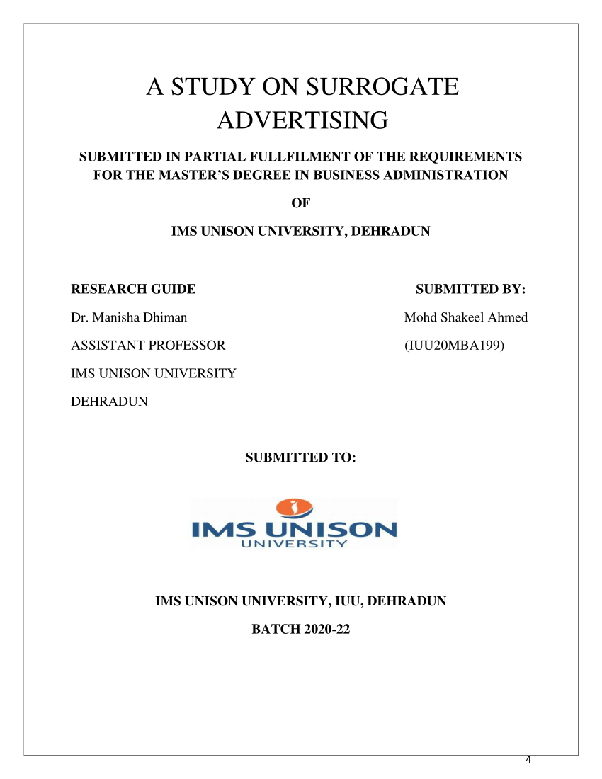 dissertation on surrogate advertising
