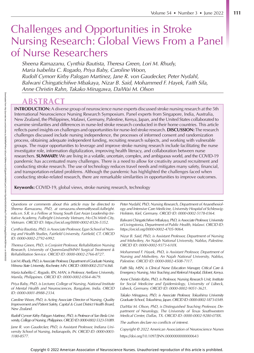 research article of nurse researchers