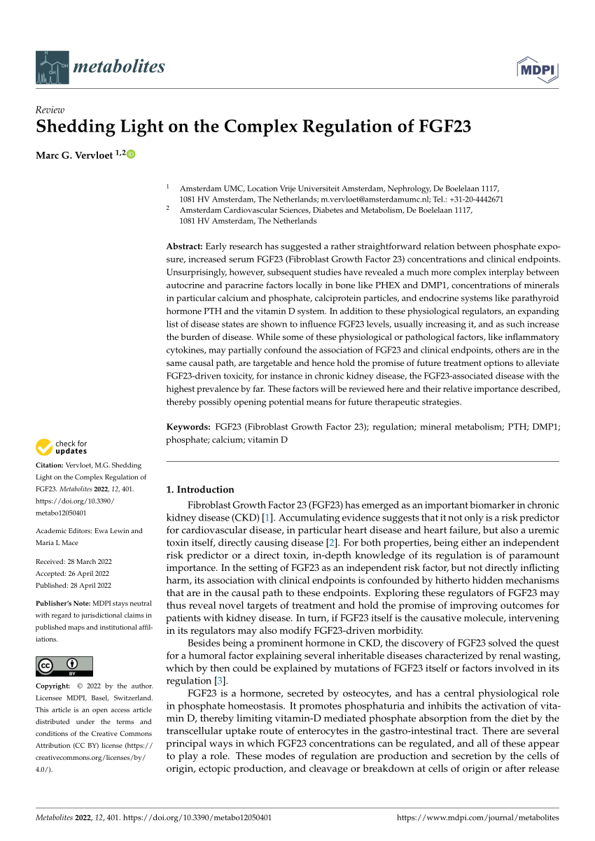 Pdf Shedding Light On The Complex Regulation Of Fgf23