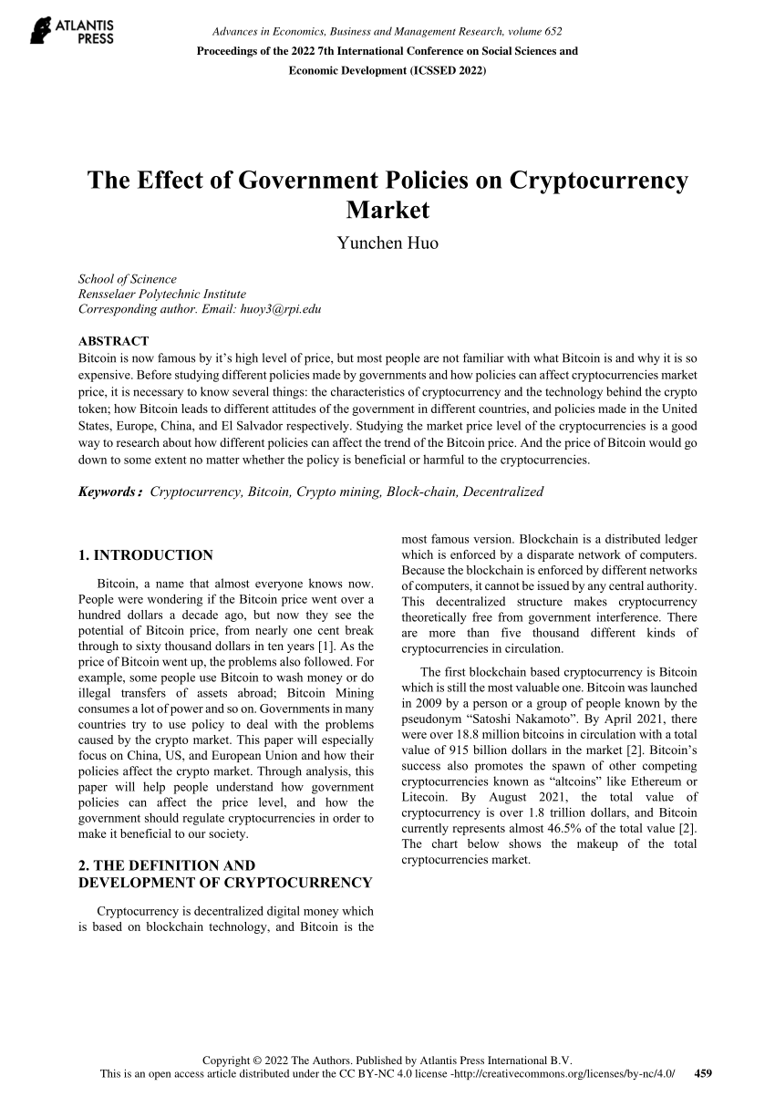 what are the effects of cryptocurrency on government monetary policy