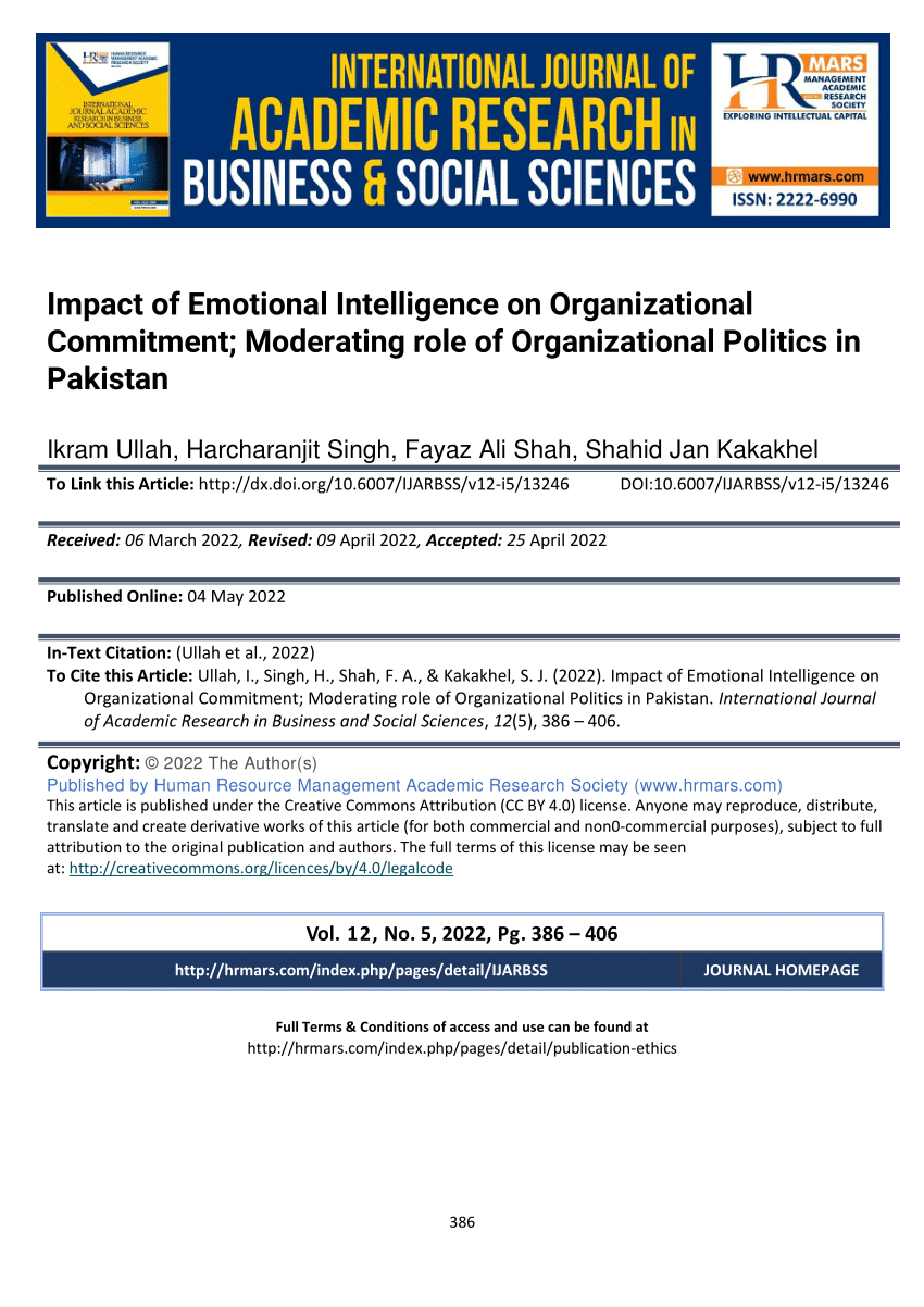 researches on emotional intelligence in pakistan