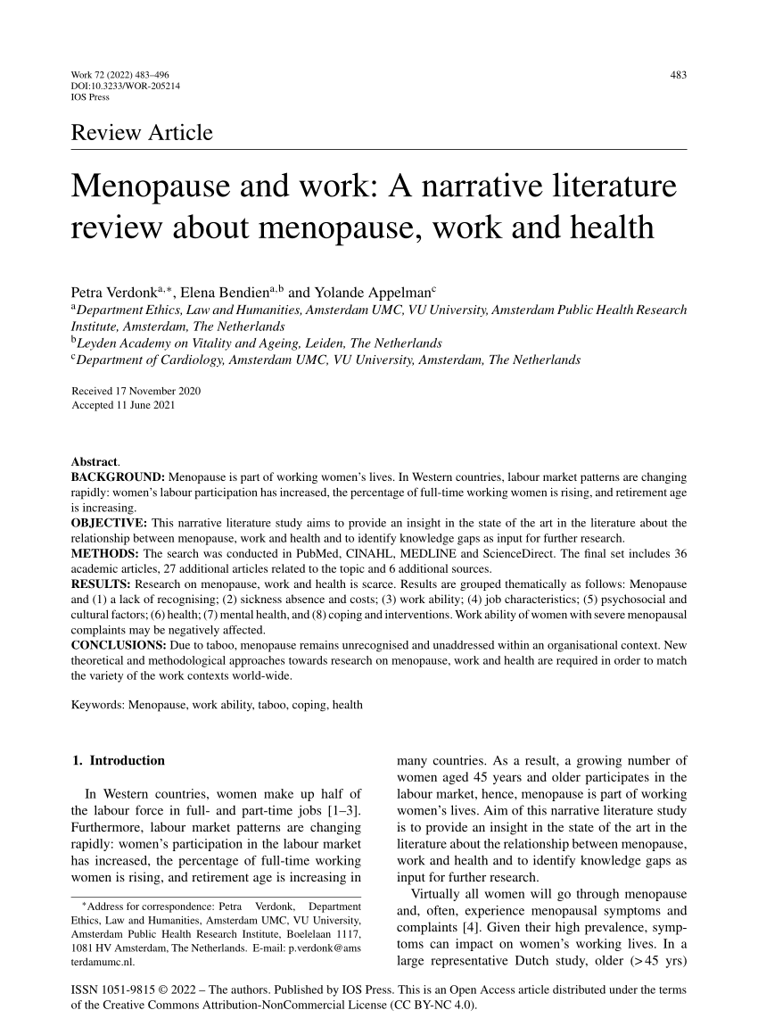 conclusion on menopause essay