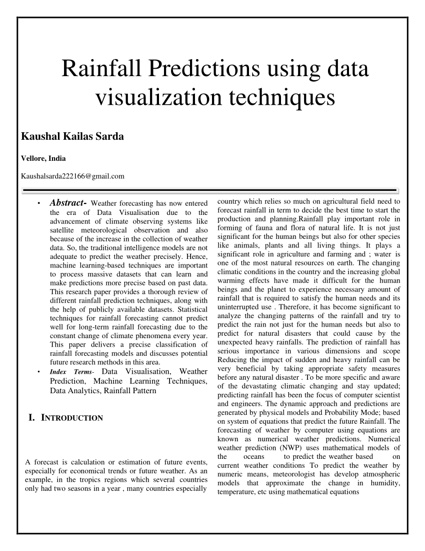 rainfall prediction using machine learning research paper