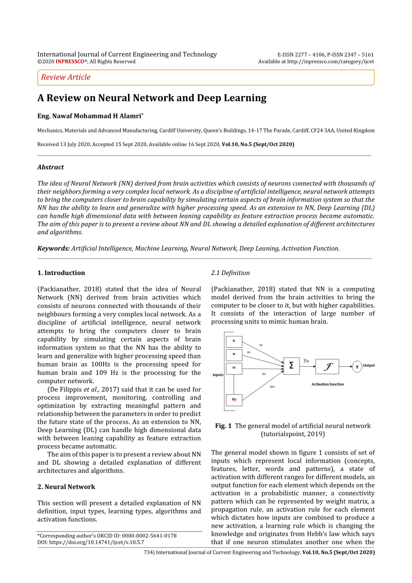 research paper based on neural network