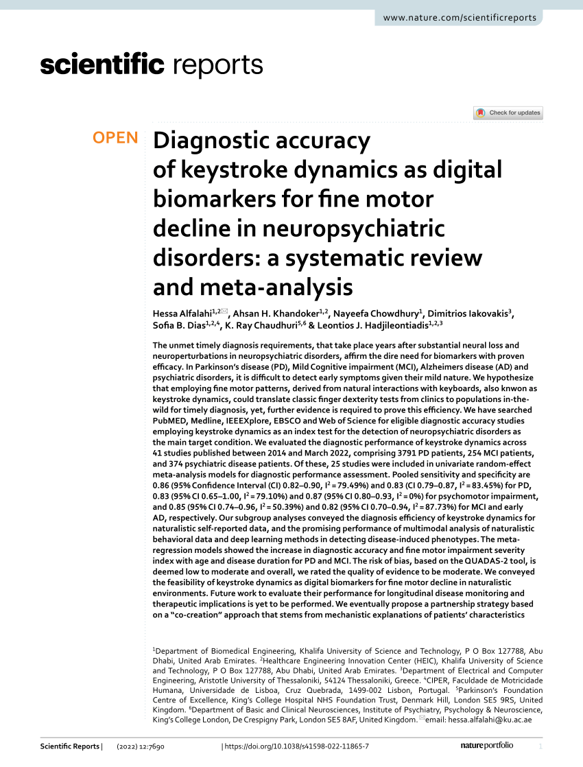 PDF) Diagnostic accuracy of keystroke dynamics as digital