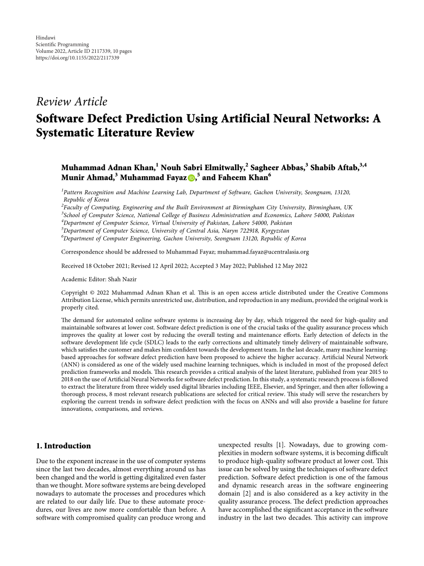 systematic review on software defect prediction