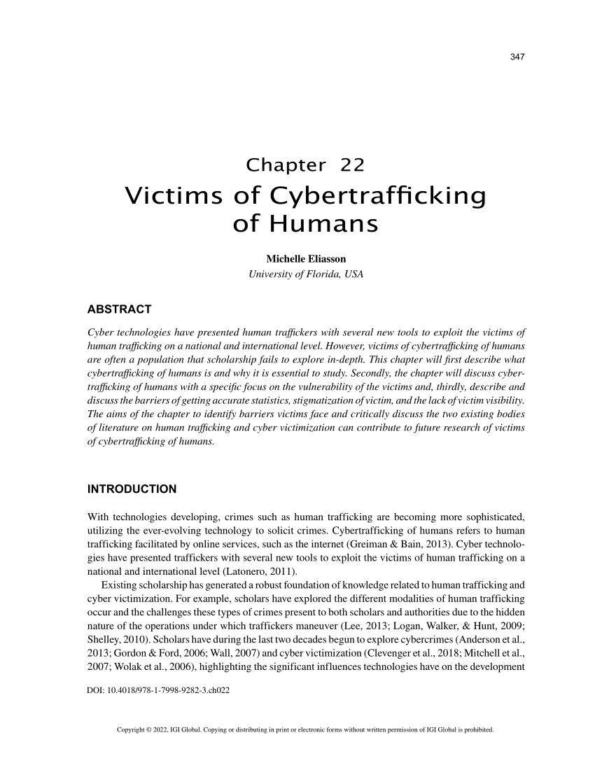 Pdf Victims Of Cybertrafficking Of Humans