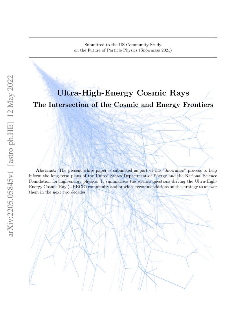 Pdf Ultra High Energy Cosmic Rays The Intersection Of The Cosmic And Energy Frontiers 1906