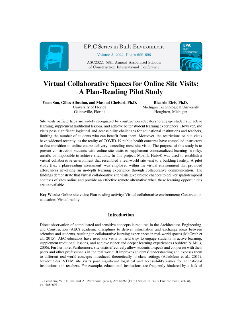 Online site visits using virtual collaborative spaces: A plan-reading  activity on a digital building site - ScienceDirect